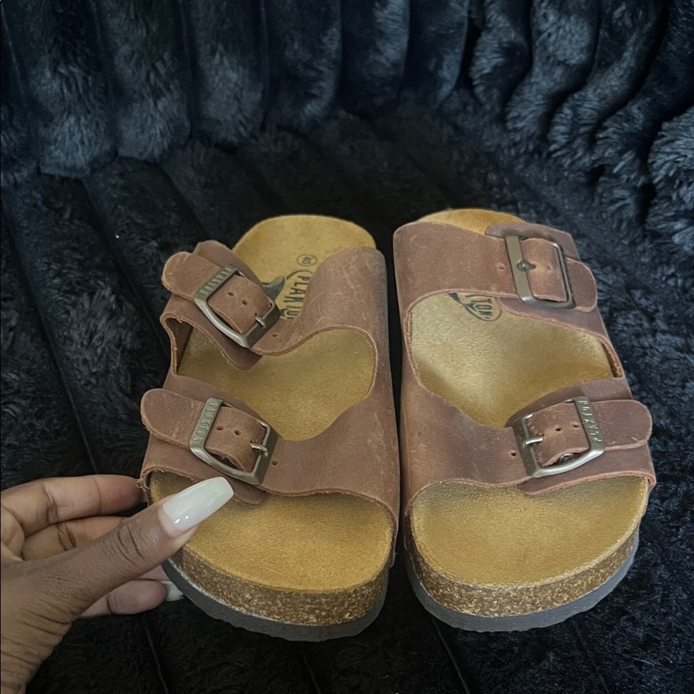 Plakton Brown Leather Sandals - Picture 4 of 5